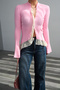 Lace Detailed Spanish Sleeve D Mock Neck Buttoned Knitwear Design Cardigan - 5