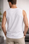 Men's Flamed Fabric Zero Sleeve Undershirt Basic Sports Top, Suitable for Daily and Fitness Use - White - 4