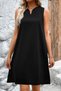 New Season Women's Strappy V-Neck Wide Cut Detailed Short Janjan Crepe Dress - 7