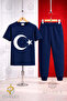 Children's Moon Star White Printed T-Shirt Sweatpants Set