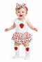 Baby Girl Strawberry Patterned Ruffle Shorts White Single Sleeve and Socks Set