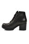 Black Lace-Up Zippered Women's Heeled Boots - 2