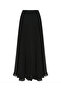 Tulle Pleated Skirt with Decorative Hem Black