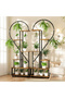 Multi-Tier Wrought Iron Plant Stand with Wheels for Indoor & Balcony