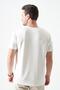 Men's Ecru Crew Neck Casual Printed Modal T-Shirt - 6