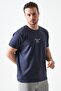 Men's Anthracite Crew Neck Casual Printed Modal T-Shirt - 2
