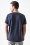 Men's Anthracite Crew Neck Casual Printed Modal T-Shirt - 6
