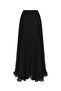 Tulle Pleated Skirt with Decorative Hem Black - 2
