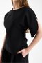 Women's Waist Belt Detail Short Sleeve Stylish Blouse - 4