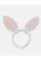 Girls White And Pink Bunny Ears Headband