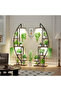 Multi-Layer Wrought Iron Plant Stand with Wheels for Living Room & Balcony - 5