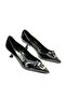 Genuine Patent Leather Low Heel Women's Shoes J59 Vernice Nera (Patent Leather Black) - 2