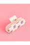 Girls Pink Stitch Print Hair Claw Clip - 3