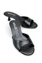 Mirella Rosetti Black Rustic Women's Stylish New Season Flat Comfortable Round Toe Thin Short Kitten Heeled Slippers