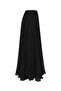 Tulle Pleated Skirt with Decorative Hem Black - 3