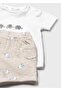 Newborn Baby Boy Combed Cotton Shorts Set 2-Piece Blue - 3