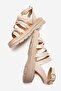 Kenyoni Women's Genuine Leather Thick Sole Sandals Beige – Antique Textured Comfortable Greek Style - 5