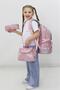Girl's Primary School 3-Piece School Bag Set – Lunch Bag Bag with Pen Holder Pink D Patterned Backpack Bag - 4