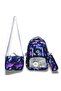 Children's 3-Piece School Bag Set with Geometric Hologram Badge Compartment - Backpack, Lunch Bag, and Pencil Case - 2