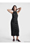 Esvab • Modern & Distinctive Halter Roba Collar Ruched Jean Dress - 3