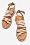 Kenyoni Women's Genuine Leather Thick Sole Sandals Beige – Antique Textured Comfortable Greek Style - 4