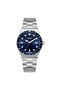 Silver Case Men's Wristwatch |   40mm Steel Case, Silver Steel Band, Blue Dial - 5