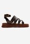 Kenyoni Women's Genuine Leather Thick Sole Sandals Brown – Antique Textured Comfortable Greek Style - 2