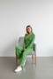 Women's Green Waist Tie Bottom Top Set - 3