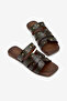 Women's Green Thermo Sole Flat Buckle Detail Slipper - 2