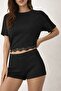 Lace Detailed Camisole Shorts Pajama Set - 4