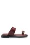 Elovisa Burgundy Rustic Women's Flip Flops with Stone Detail, Daily Comfortable and Stylish Slippers - 2