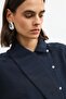Navy Blue Special Mock Neck Women's Shirt - 7