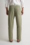 Alaçatı Premium Men's Linen Trousers Khaki Comfortable Fit with Stitching Detail - 8