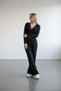Women's Black Waist Tie-Detail Top and Bottom Set - 2