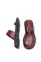 Elovisa Burgundy Rustic Women's Flip Flops with Stone Detail, Daily Comfortable and Stylish Slippers - 4