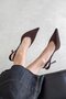Comfy Women's Heeled Fabric Shoes Brown