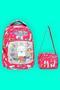 Girl's Lama Patterned School Bag Set of 2 - 8