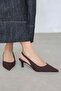 Molly Women's Heeled Fabric Shoes Brown - 3