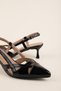 Women's Genuine Leather Thin Stiletto Heeled Evening Dress Shoes Ast.6870 Black Patent Leather - 3