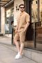 Mink 100% Cotton Piece Men's Shorts and Shirt Set E7360 - 2