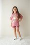 Girl's Shorts Set with Floral Pattern, Super Quality, 100% Cotton Shorts Set, Girl's New Season Top and Bottom Set, 2-Piece Cotton Fabric, 100% Full Lycra 7898