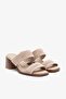 Laura Beige Suede Leather Women's High Heels Slipper - 4