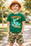 Unisex Kids Dinosaur Printed T-Shirt – Summer Time Surf Patterned Summer Wear Cotton T-Shirt