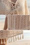 Women's Bohemian Lace-Like Knit Knitwear Knitted Beach Dress with Tassel Detail V-Neck Ecru - 5