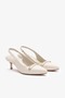 Raven Cream Leather Women Heeled Shoes - 4