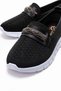 Women's Knitwear Baklava Stone Buckle Loafers Shoes Black White - 3