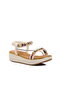 White Women's Flat Sandals - 3