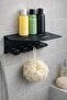 Metal Black Adhesive Bathroom Shelf Shampoo Holder Washcloth Hanger Bathroom Sink Organizer 020 - 6