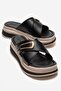 Women's cross-strapped slipper black