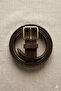 Women's Brown Buckled Suede Belt – Minimal Chic Leather-Look Waist Belt I - 3